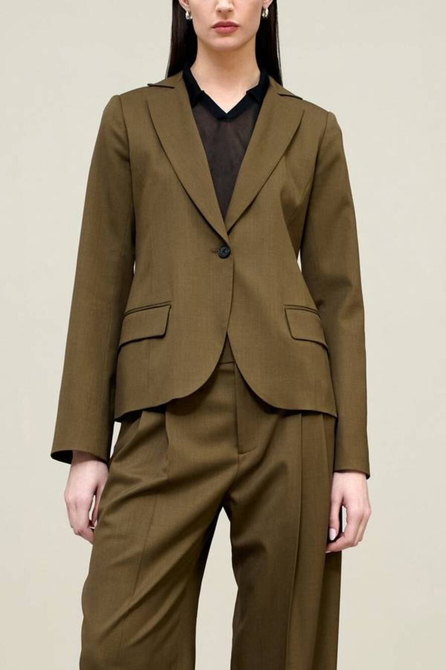 Kallmeyer New York Womens Paxton Single Breasted Blazer Jacket in Carob 4